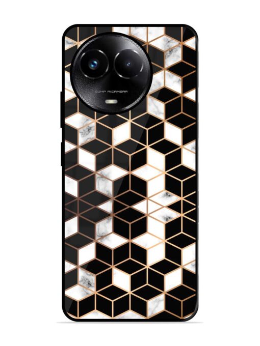 Vector Marble Texture Glossy Metal Phone Cover for Realme C67 (5G) Zapvi