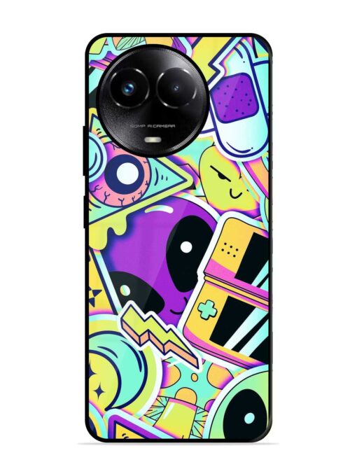 Scratch Art Glossy Metal Phone Cover for Realme C67 (5G)