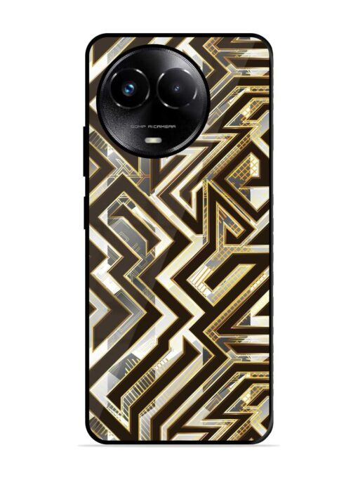 Technology Geometric Seamless Glossy Metal Phone Cover for Realme C67 (5G) Zapvi