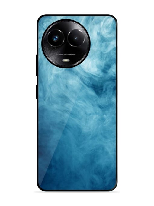 Blue Smoke Art Glossy Metal Phone Cover for Realme C67 (5G)