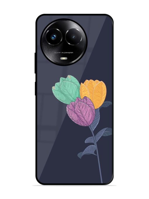 Flower Vector Glossy Metal Phone Cover for Realme C67 (5G) Zapvi