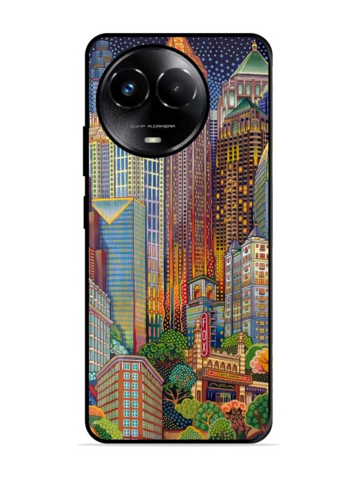 Cityscapes Art Glossy Metal Phone Cover for Realme C67 (5G) Zapvi