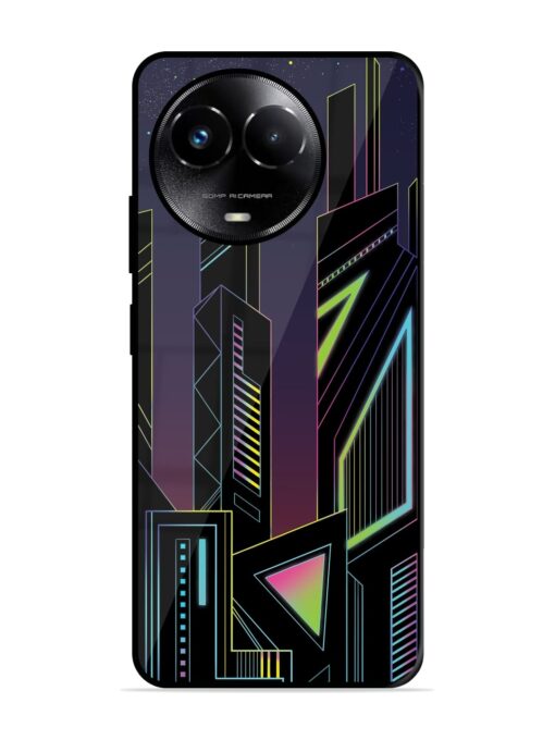 Neon Dreamscape Glossy Metal Phone Cover for Realme C67 (5G) Zapvi