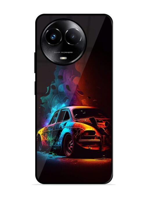 High Classic Car Art Glossy Metal Phone Cover for Realme C67 (5G) Zapvi