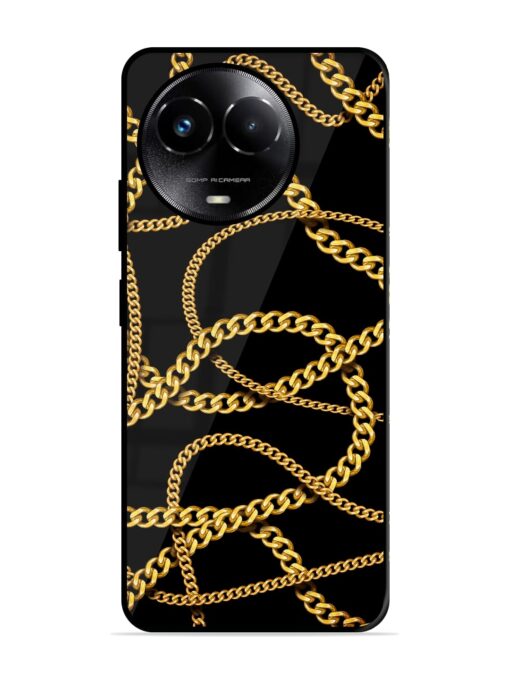 Decorative Golde Chain Glossy Metal Phone Cover for Realme C67 (5G) Zapvi