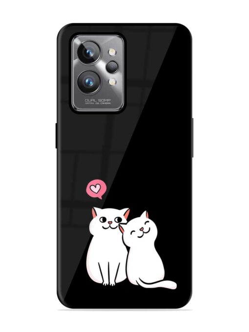 Cat Love Glossy Metal Phone Cover for Realme Gt 2 Pro