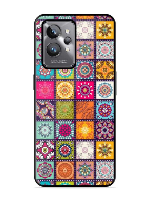 Seamless Pattern Vintage Glossy Metal Phone Cover for Realme Gt 2 Pro