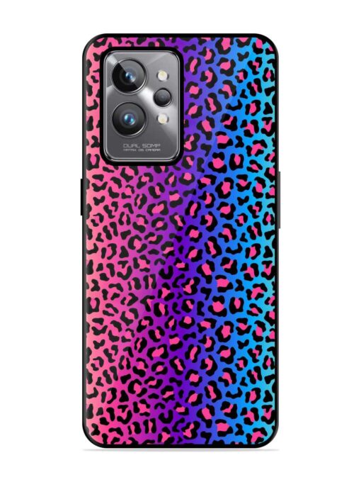 Colorful Leopard Seamless Glossy Metal Phone Cover for Realme Gt 2 Pro