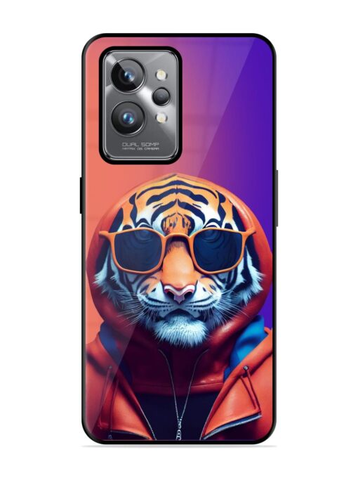 Tiger Animation Glossy Metal Phone Cover for Realme Gt 2 Pro