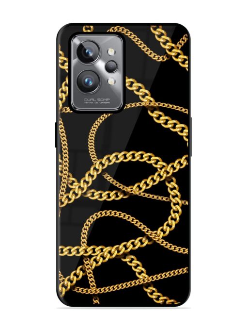 Decorative Golde Chain Glossy Metal Phone Cover for Realme Gt 2 Pro