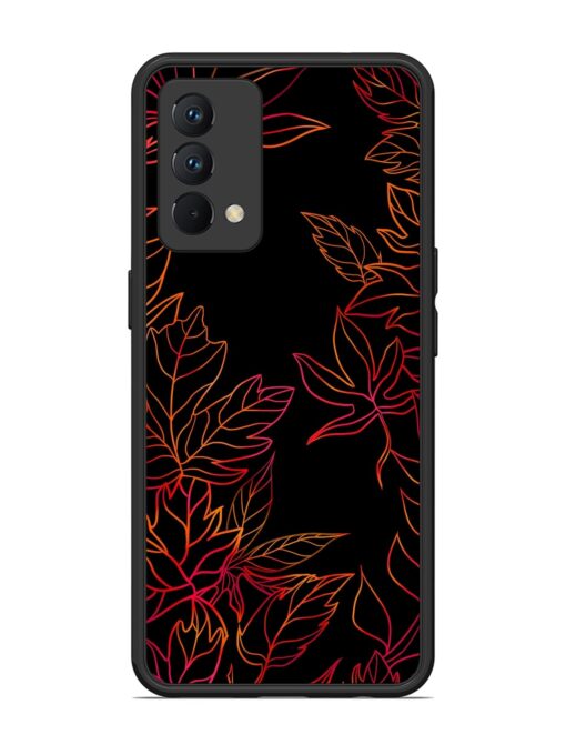 Red Floral Pattern Glossy Metal Phone Cover for Realme Gt Master Edition