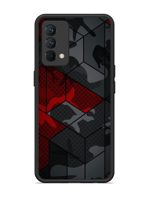 Red And Grey Pattern Glossy Metal Phone Cover for Realme Gt Master Edition