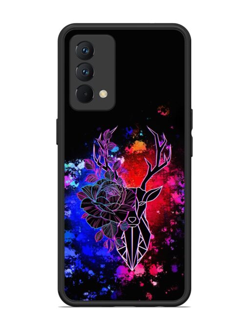 Floral Deer Art Glossy Metal Phone Cover for Realme Gt Master Edition