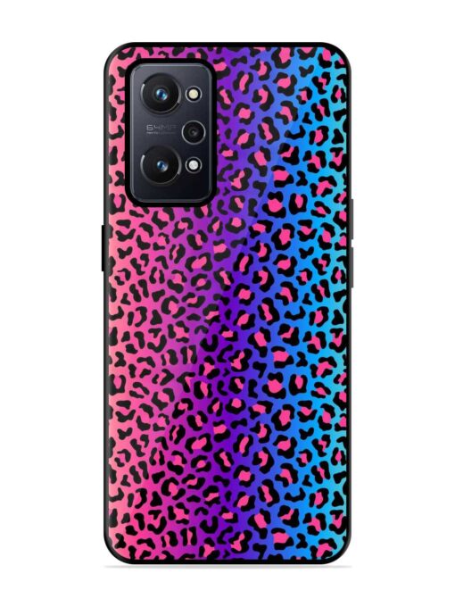 Colorful Leopard Seamless Glossy Metal Phone Cover for Realme Gt Neo 2