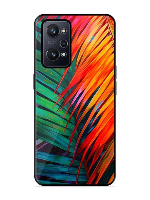 Painted Tropical Leaves Glossy Metal Phone Cover for Realme Gt Neo 2