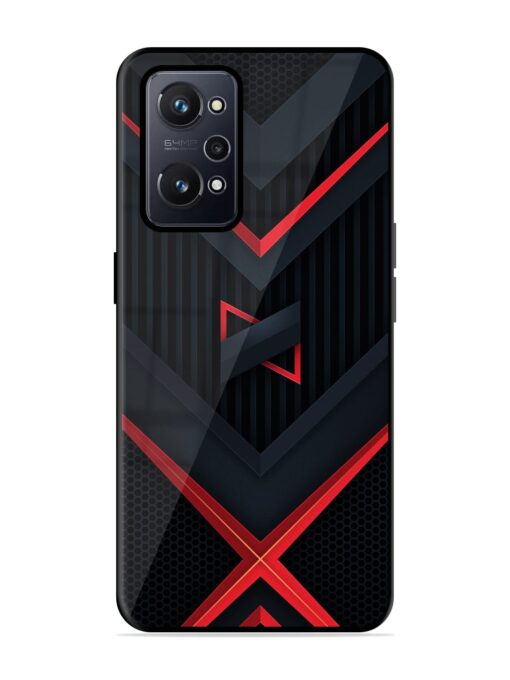 Red Gray Abstract Glossy Metal Phone Cover for Realme Gt Neo 2