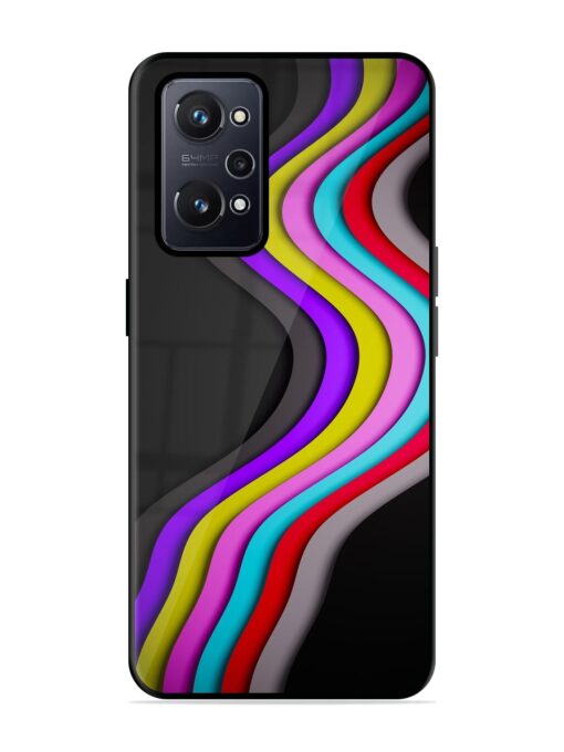 Liquid Blue Abstract Glossy Metal Phone Cover for Realme Gt Neo 2