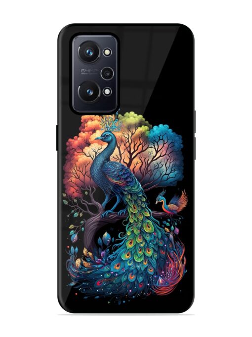 Peacock Tree Art Glossy Metal Phone Cover for Realme Gt Neo 2