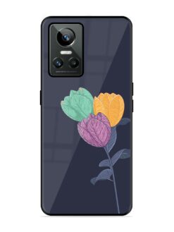 Flower Vector Glossy Metal Phone Cover for Realme Gt Neo 3
