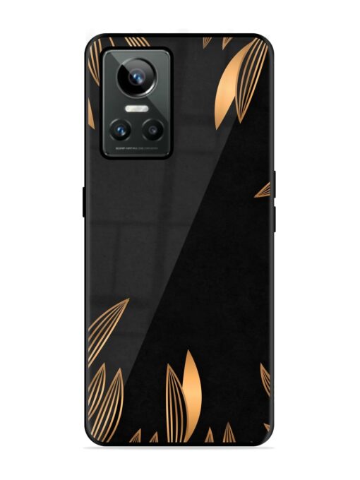 Golden Leaf Pattern Glossy Metal Phone Cover for Realme Gt Neo 3 Zapvi