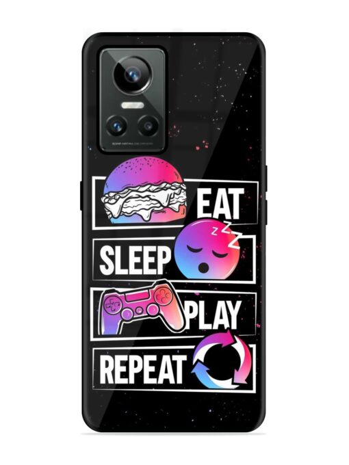 Eat Sleep Play Repeat Glossy Metal Phone Cover for Realme Gt Neo 3