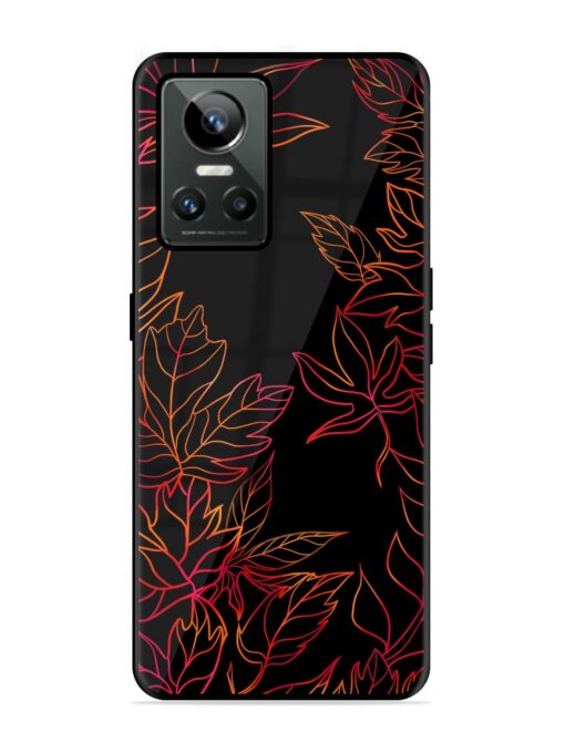 Red Floral Pattern Glossy Metal Phone Cover for Realme Gt Neo 3 Zapvi