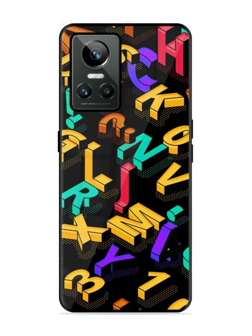 Seamless Pattern With Letters Glossy Metal Phone Cover for Realme Gt Neo 3 Zapvi