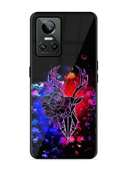 Floral Deer Art Glossy Metal Phone Cover for Realme Gt Neo 3 Zapvi