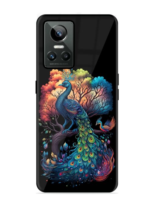 Peacock Tree Art Glossy Metal Phone Cover for Realme Gt Neo 3 Zapvi