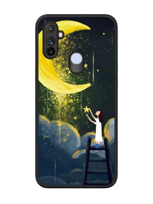 Moonlight Healing Night Illustration Glossy Metal TPU Phone Cover for Realme Narzo 10A