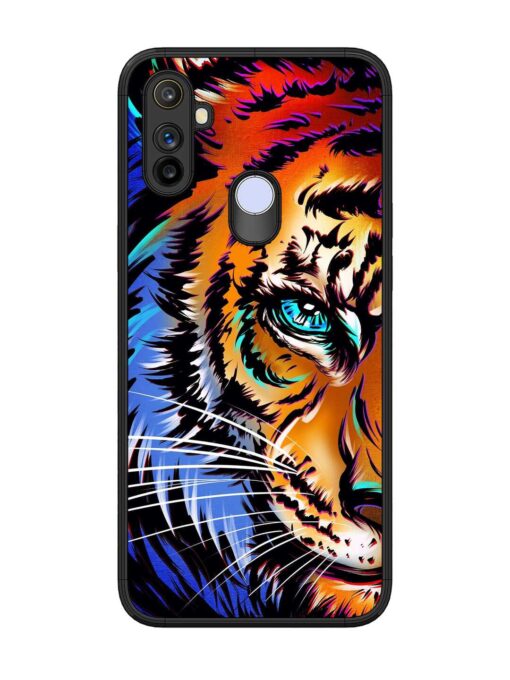 Colorful Lion Art Glossy Metal Phone Cover for Realme Narzo 10A Zapvi