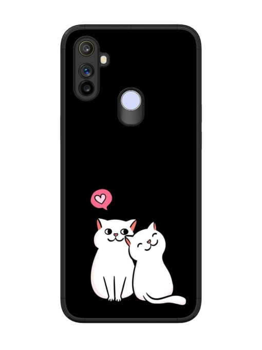 Cat Love Glossy Metal Phone Cover for Realme Narzo 10A