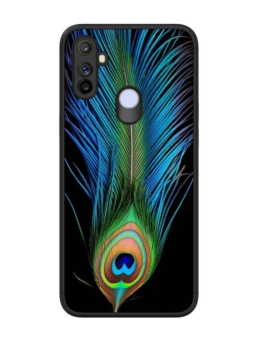 Peacock Feather Glossy Metal TPU Phone Cover for Realme Narzo 10A Zapvi