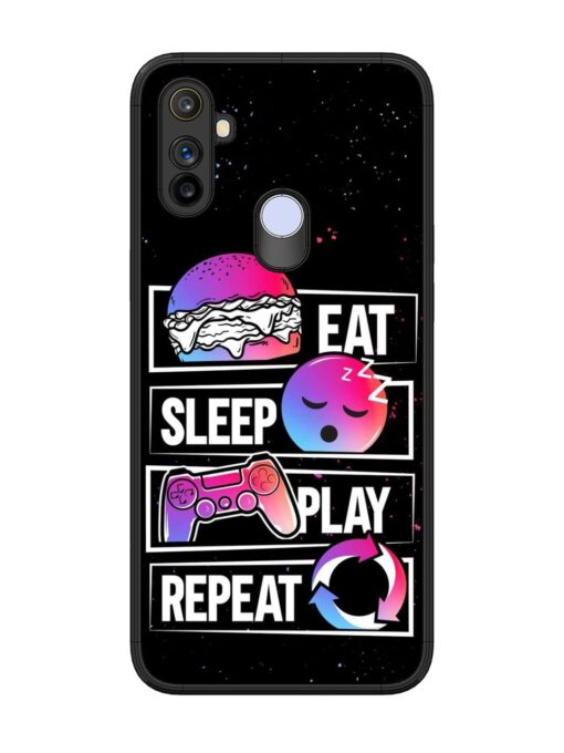 Eat Sleep Play Repeat Glossy Metal Phone Cover for Realme Narzo 10A