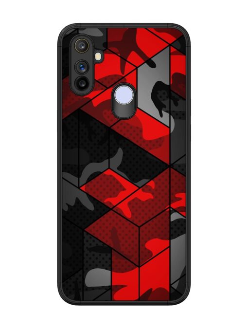 Royal Red Camouflage Pattern Glossy Metal Phone Cover for Realme Narzo 10A