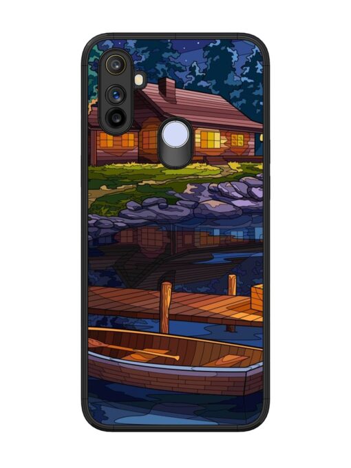 Village Night Scene Glossy Metal Phone Cover for Realme Narzo 10A