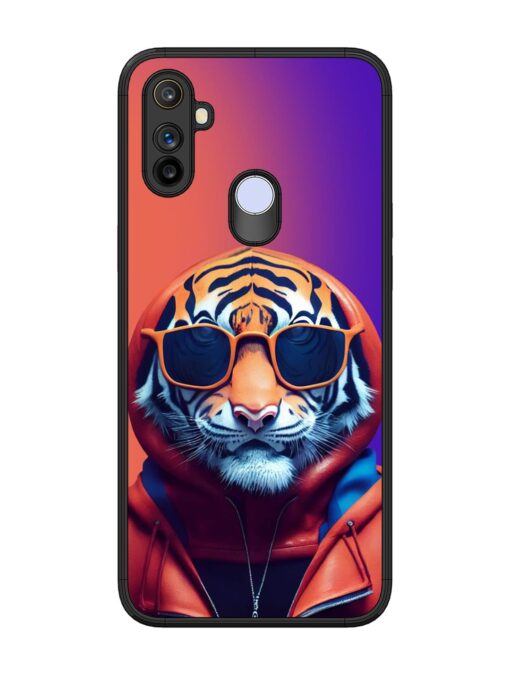 Tiger Animation Glossy Metal Phone Cover for Realme Narzo 10A