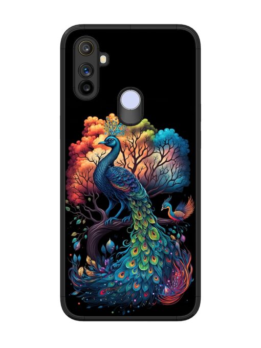 Peacock Tree Art Glossy Metal Phone Cover for Realme Narzo 10A