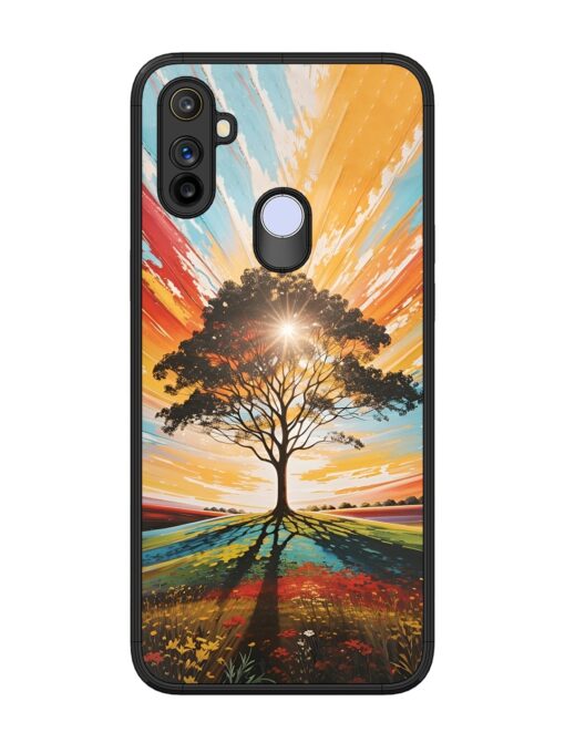 Abstract Tree Colorful Art Glossy Metal Phone Cover for Realme Narzo 10A