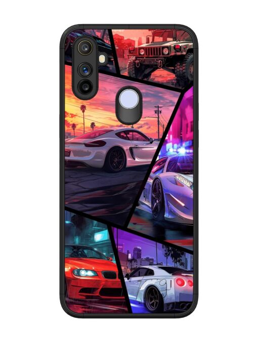 Ride In Pixels Glossy Metal Phone Cover for Realme Narzo 10A