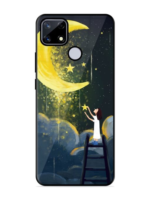 Moonlight Healing Night Illustration Glossy Metal TPU Phone Cover for Realme Narzo 20