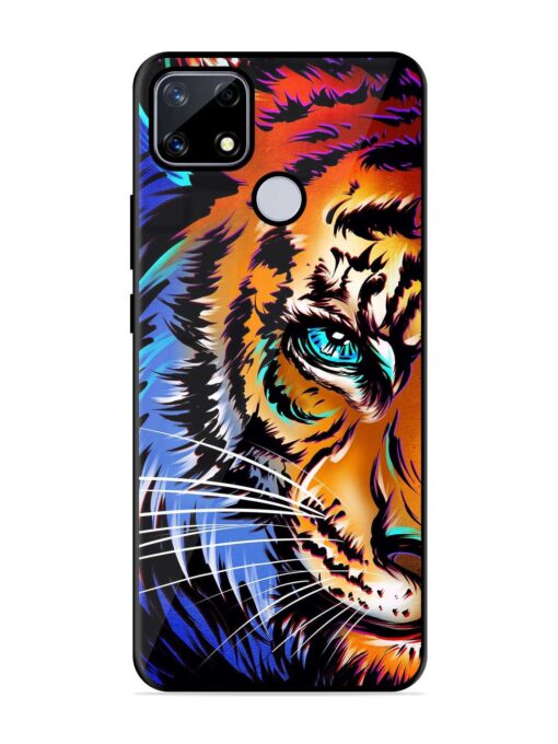 Colorful Lion Art Glossy Metal Phone Cover for Realme Narzo 20 Zapvi