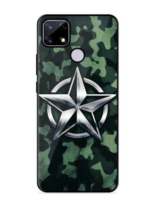 Indian Army Star Design Glossy Metal Phone Cover for Realme Narzo 20 Zapvi