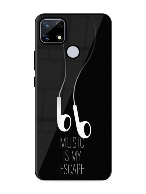 Music Is My Escape Glossy Metal Phone Cover for Realme Narzo 20