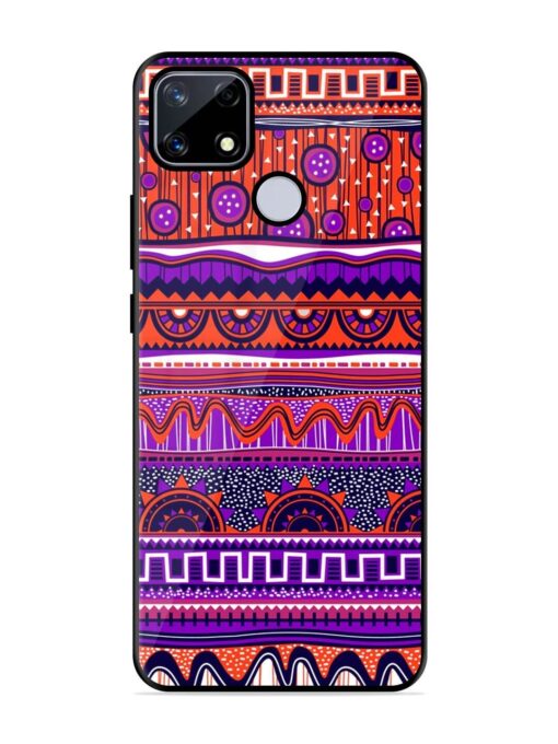 Ethnic Seamless Pattern Glossy Metal TPU Phone Cover for Realme Narzo 20 Zapvi