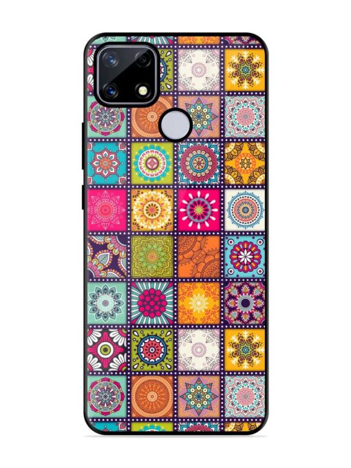 Seamless Pattern Vintage Glossy Metal Phone Cover for Realme Narzo 20