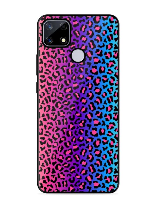 Colorful Leopard Seamless Glossy Metal Phone Cover for Realme Narzo 20 Zapvi