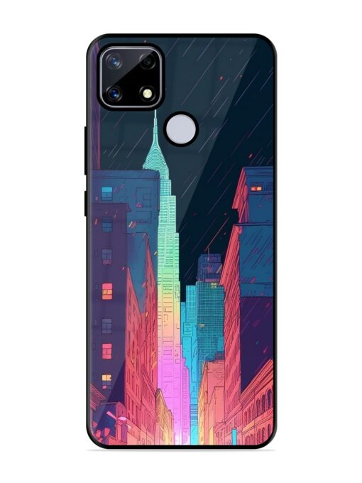 Minimal City Art Glossy Metal Phone Cover for Realme Narzo 20 Zapvi