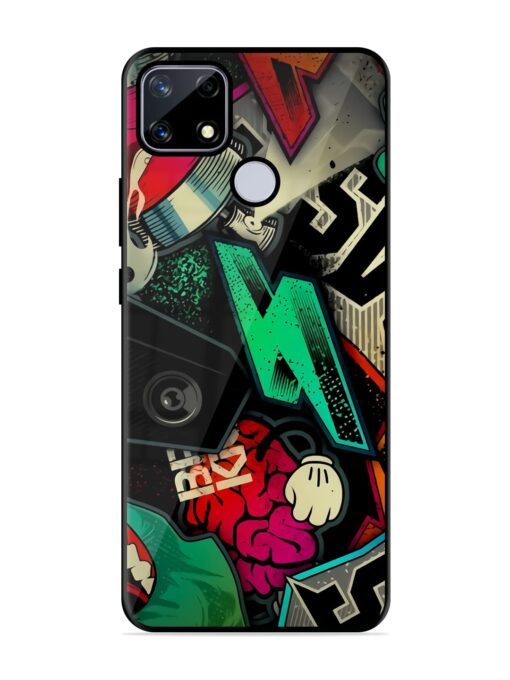 Graffiti Art Glossy Metal Phone Cover for Realme Narzo 20 Zapvi