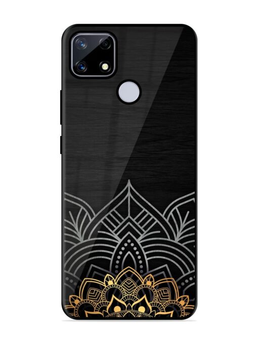 Decorative Golden Pattern Glossy Metal Phone Cover for Realme Narzo 20 Zapvi